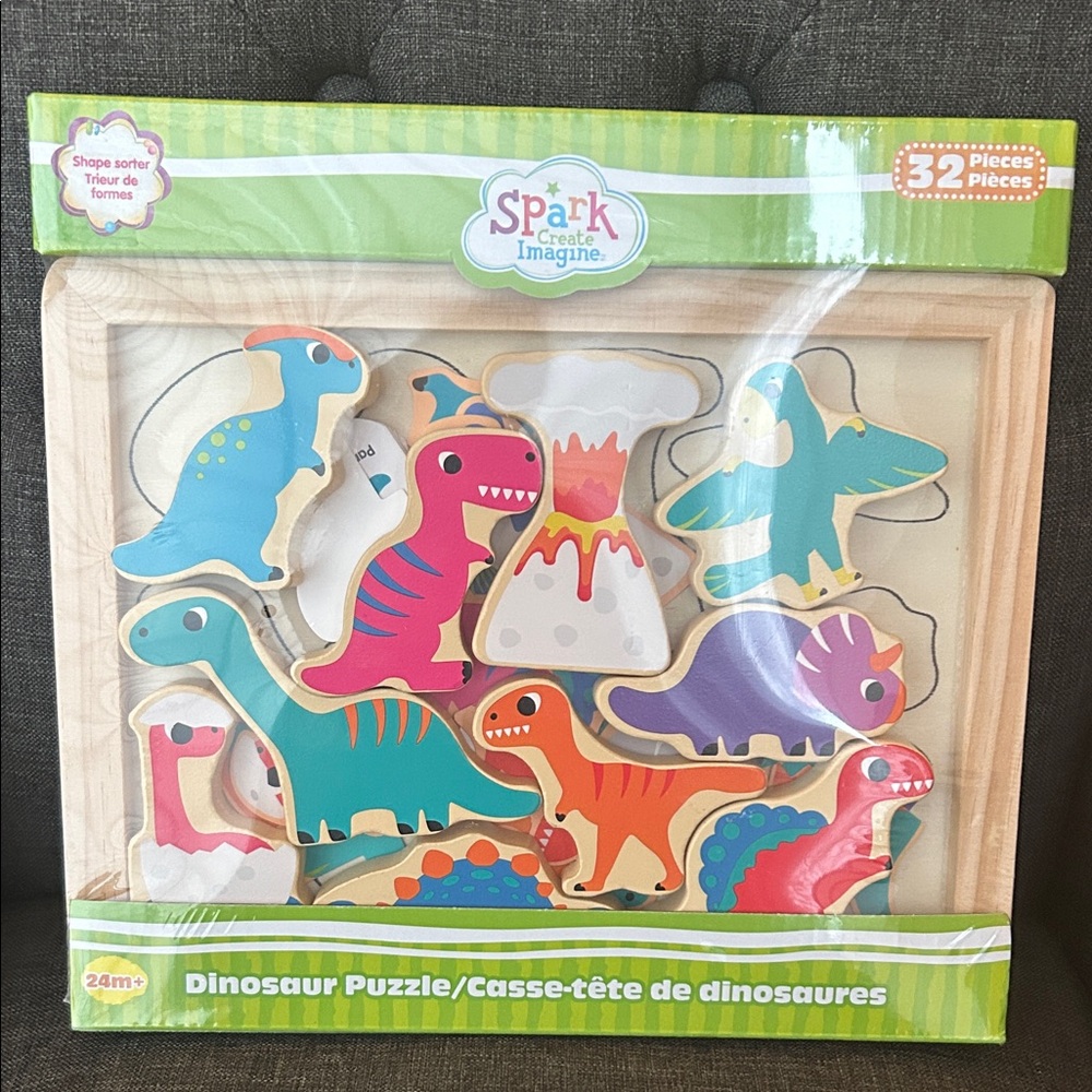 NEW 🆕 Wooden 32-piece Dinosaur Puzzle 24 months+